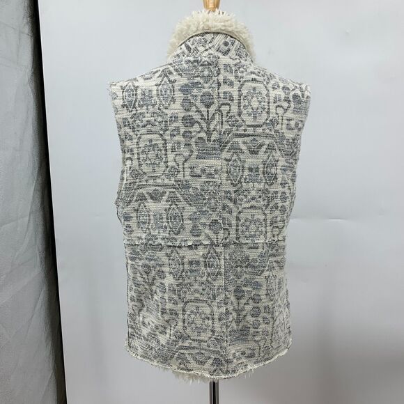 Dylan Sherpa Vest Jacket Womens M Medium Anthropologie Faux Fur Crossover Snap - Picture 7 of 15